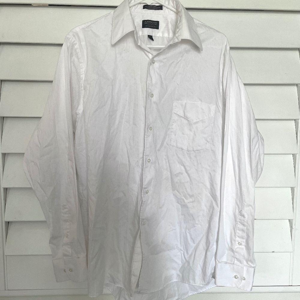 Men's Arrow White Long Sleeve Button Up